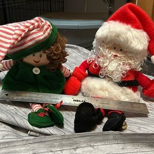 Handcrafted Santa and his helper